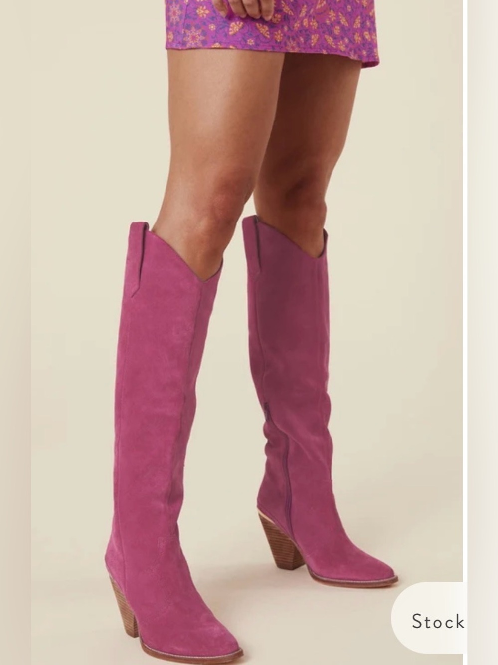 Spell Montana Knee High Suede Pink Boots - Picture 3 of 12